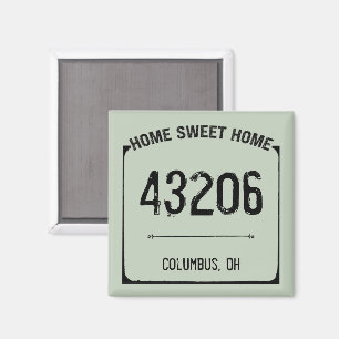 Farmhouse Home Sweet Zip Code Magnet
