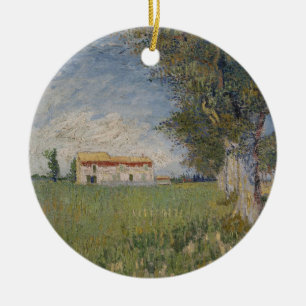 Farmhouse in a wheat field Ornament