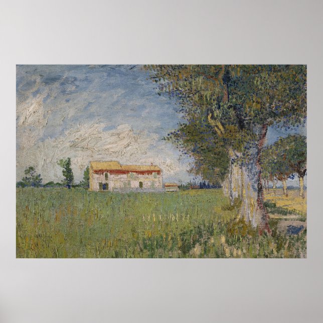 Farmhouse in a wheat field Poster (Front)