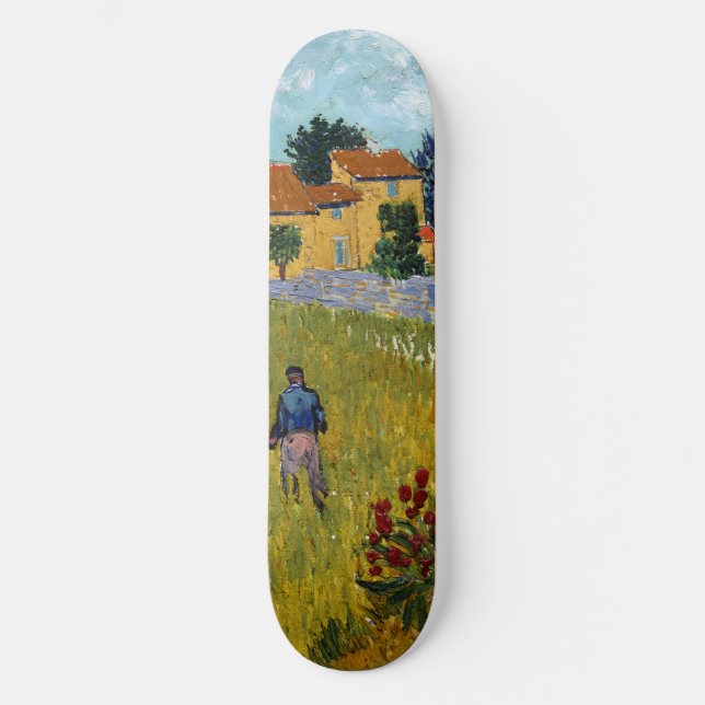 Farmhouse in Provence (1888) by Vincent Van Gogh Skateboard (Front)