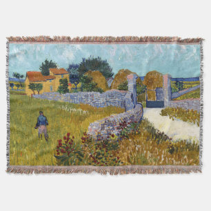 Farmhouse in Provence (1888) by Vincent Van Gogh Throw Blanket