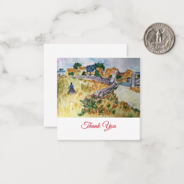 Farmhouse in Provence in the Style of Van Gogh  Card (Front/Back In Situ)