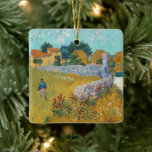 Farmhouse in Provence | Vincent van Gogh Ceramic Ornament<br><div class="desc">Farmhouse in Provence (1888) by Dutch post-impressionist artist Vincent Van Gogh. Original artwork is an oil on canvas landscape painting in vibrant golden yellows and aqua blue shades.

Use the design tools to add custom text or personalise the image.</div>