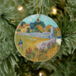 Farmhouse in Provence | Vincent van Gogh Ceramic Ornament<br><div class="desc">Farmhouse in Provence (1888) by Dutch post-impressionist artist Vincent Van Gogh. Original artwork is an oil on canvas landscape painting in vibrant golden yellows and aqua blue shades.

Use the design tools to add custom text or personalise the image.</div>