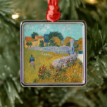 Farmhouse in Provence | Vincent van Gogh Metal Ornament<br><div class="desc">Farmhouse in Provence (1888) by Dutch post-impressionist artist Vincent Van Gogh. Original artwork is an oil on canvas landscape painting in vibrant golden yellows and aqua blue shades.

Use the design tools to add custom text or personalise the image.</div>