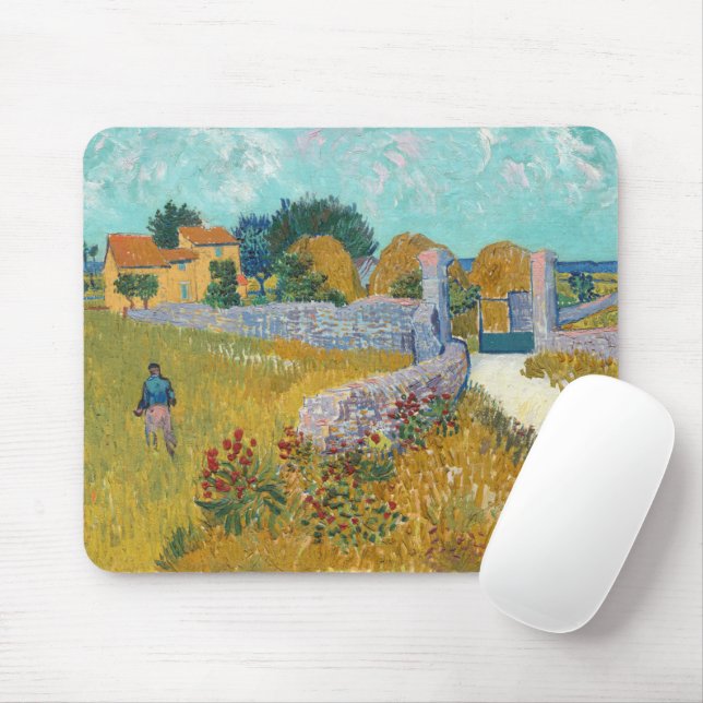 Farmhouse in Provence | Vincent van Gogh Mouse Pad (With Mouse)