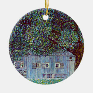 Farmhouse in Upper Austria by Gustav Klimt Ceramic Ornament