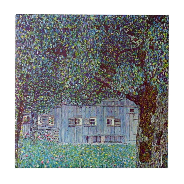 Farmhouse in Upper Austria by Gustav Klimt Ceramic Tile (Front)