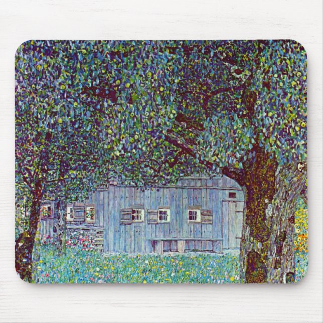 Farmhouse in Upper Austria by Gustav Klimt Mouse Pad (Front)