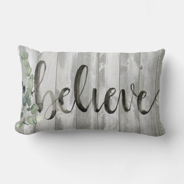 Farmhouse Inspiration - Believe Lumbar Cushion (Front)