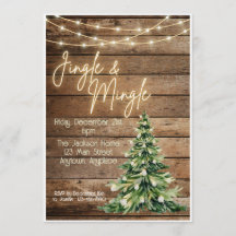 Farmhouse Jingle & Mingle Holiday Party Invitation
