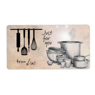 Farmhouse "Just for You" Cooking/Baking Labels