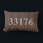 Farmhouse Just Married Zip Code Outdoor Lumbar Cushion<br><div class="desc">Newly Weds Housewarming Gift - Farmhouse,  rustic country home themed gift for the newlywed couple.  Add your own zip code by filling out the custom template.  A stylish,  trendy wedding gift for the just married couple to add to their new home.</div>