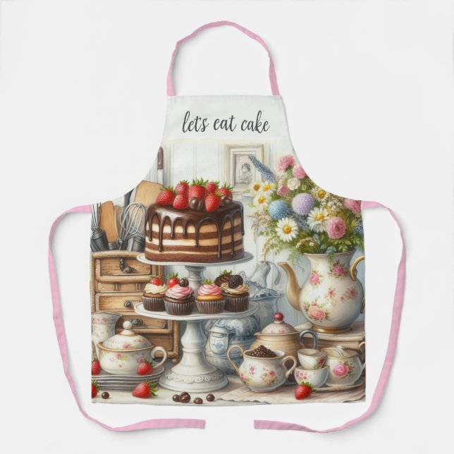 Farmhouse Kitchen with Cake All-Over Print Apron (Front)