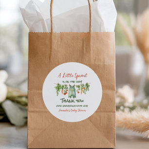 Farmhouse Little Sprout Clothesline Baby Shower Classic Round Sticker