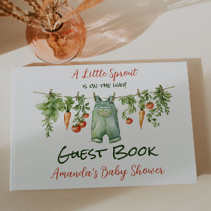 Farmhouse Little Sprout Clothesline Baby Shower Guest Book