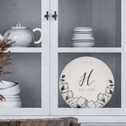 Farmhouse Magnolia Flower Custom Established Year  Cutting Board