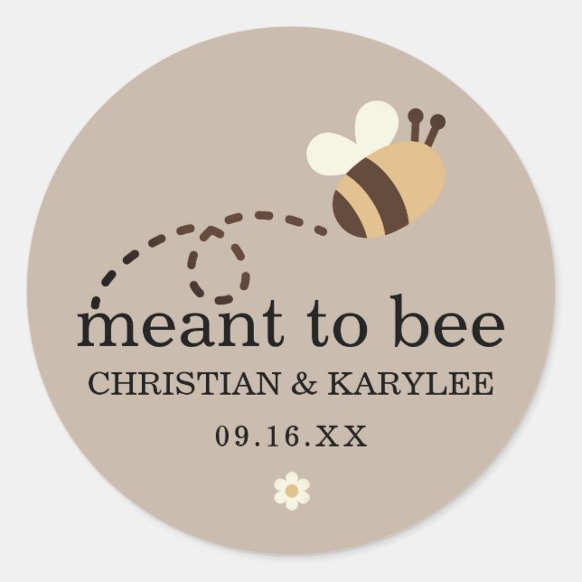 Farmhouse Meant To Bee Wedding Classic Round Sticker (Front)