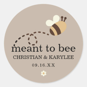 Farmhouse Meant To Bee Wedding Classic Round Sticker
