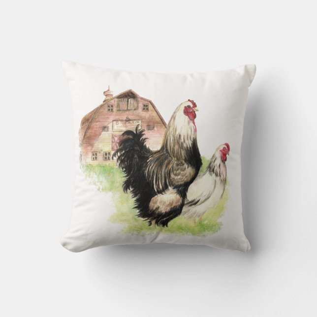 Farmhouse Modern Minimalistic Chicken Barn Farm  Cushion (Front)