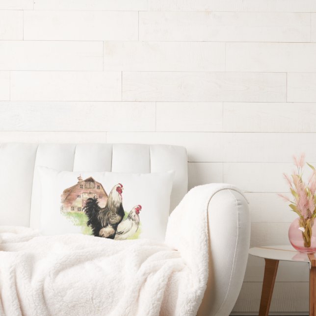 Farmhouse Modern Minimalistic Chicken Barn Farm  Lumbar Cushion (Couch)