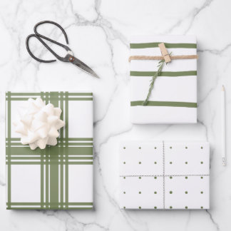 Farmhouse Modern Soft Green Christmas Wrapping Paper Sheet