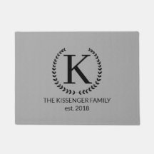 Farmhouse Monogram Light Grey Door Mat