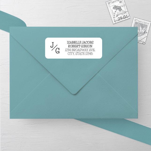 Farmhouse Monogram Wedding Address Label Return Address Label (Creator Uploaded)