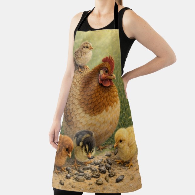 Farmhouse Mother Hen and Baby Chicks Apron (Insitu)