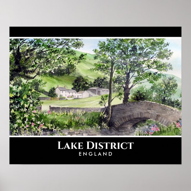 Farmhouse near Thirlmere Lake District England Poster (Front)