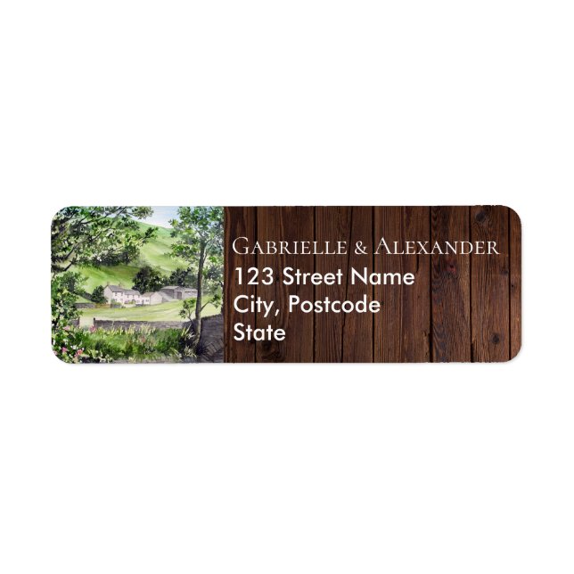 Farmhouse near Thirlmere Painting Wedding Return Address Label (Front)