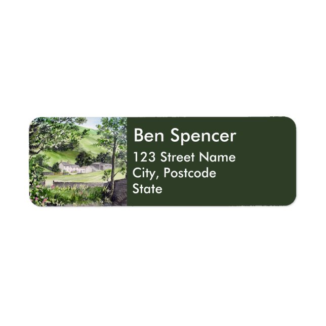 Farmhouse near Thirlmere Painting Wedding Return Address Label (Front)
