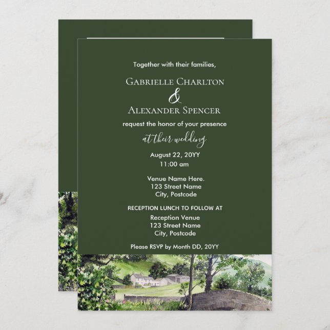 Farmhouse near Thirlmere Wedding Invitation (Front/Back)