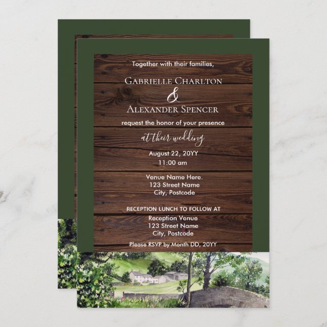 Farmhouse near Thirlmere Wedding Invitation (Front/Back)