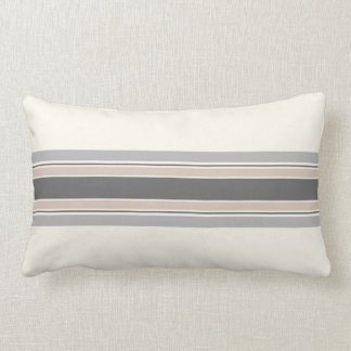Farmhouse Neutral Striped Pillow in Grey & Tan