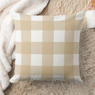 Farmhouse Neutral Tan Buffalo Plaid Neutral Cushion