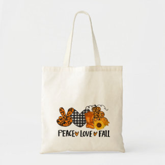 Farmhouse Peace Love Fall Tote Bag