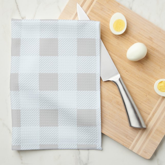 Farmhouse Plaid Cow | Monogram Tea Towel (Quarter Fold)