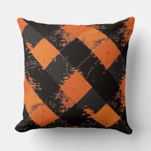  Farmhouse Plaid Halloween Throw Pillow