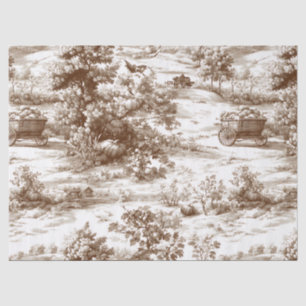 Farmhouse Pumpkin Harvest Countryside Toile (3) Tissue Paper