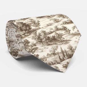Farmhouse Pumpkin Harvest Countryside Toile (5) Tie