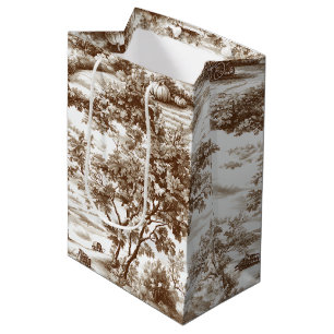 Farmhouse Pumpkin Harvest Countryside Toile (6) Medium Gift Bag