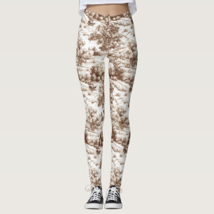 Farmhouse Pumpkin Harvest Countryside Toile (7) Leggings