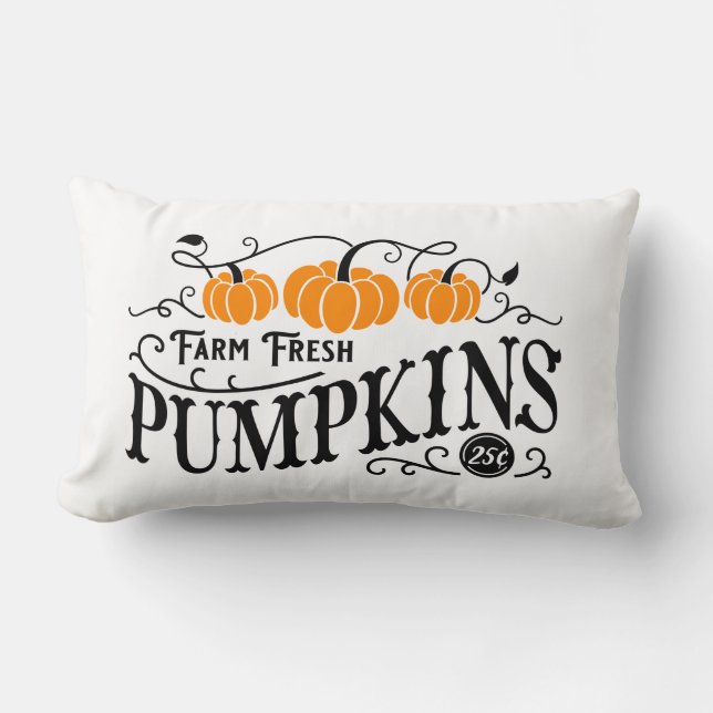 Farmhouse Pumpkin Patch Lumbar Pillow (Front)