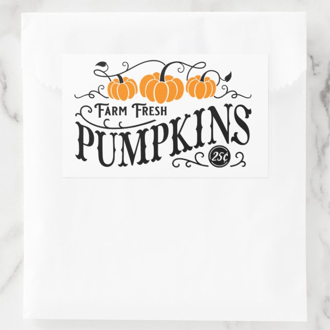 Farmhouse Pumpkin Patch  Rectangular Sticker (Bag)