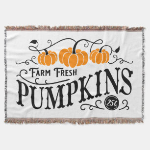 Farmhouse Pumpkin Patch Throw Blanket