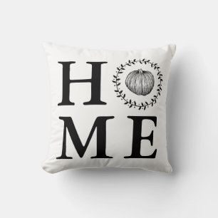 Farmhouse Pumpkin Wreath Home Cushion