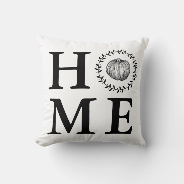 Farmhouse Pumpkin Wreath Home Cushion (Front)