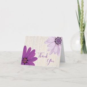 Farmhouse Purple Daisies   Folded Thank You Card