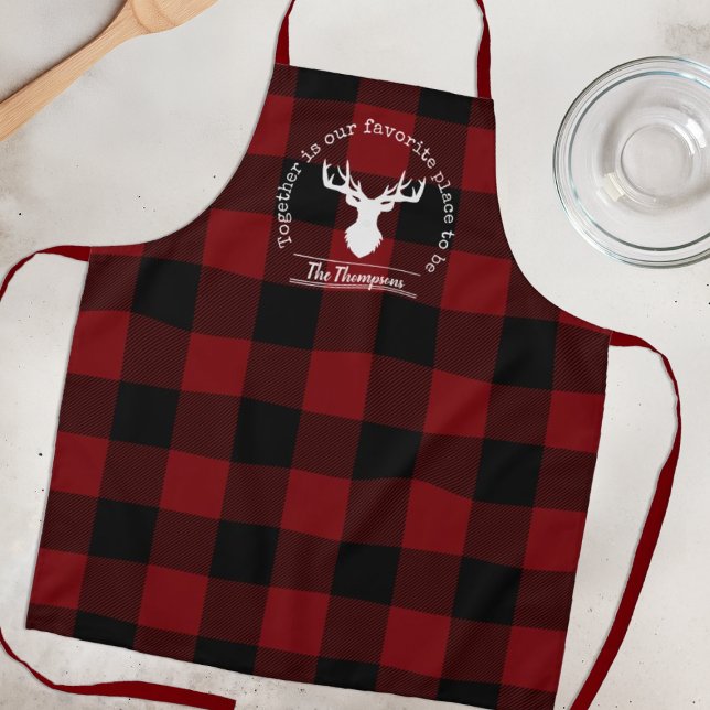  Farmhouse Red and Black Buffalo Plaid Apron (Creator Uploaded)